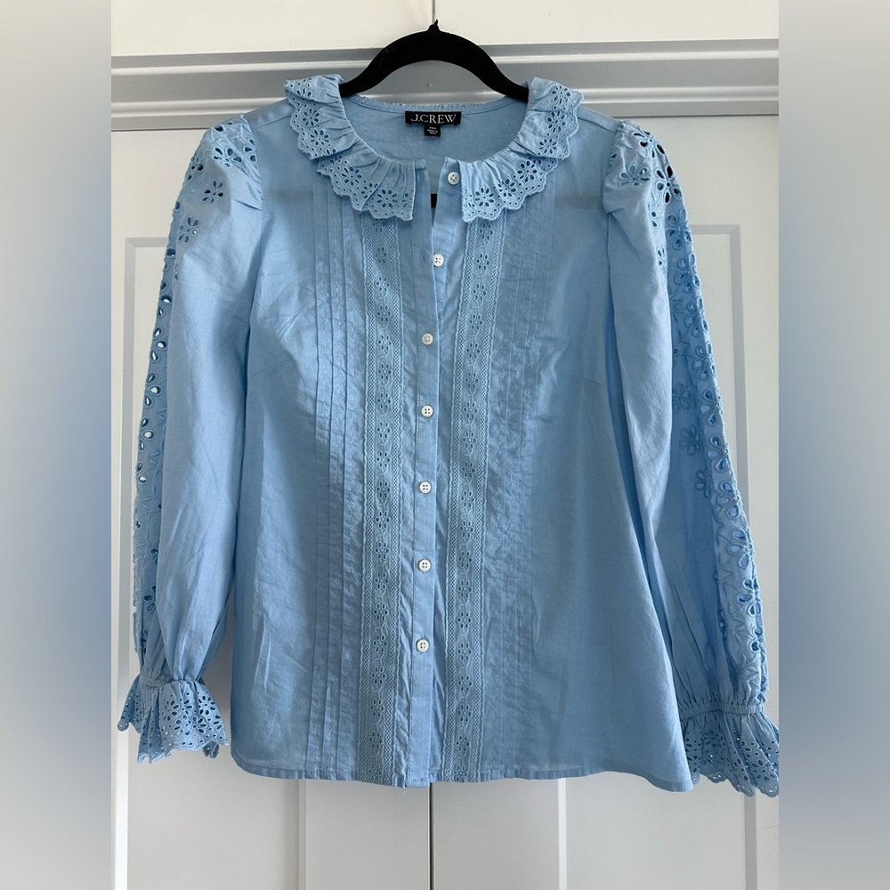 JCREW EYELET TOP, XXS